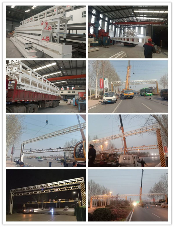 公路智能升降式限高架在河北緊張安裝中 公路智能升降式限高架在河北緊張安裝中